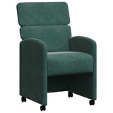 Dining Chairs with Wheels 2 pcs Dark green 58 x 65 x 98 cm 42017877