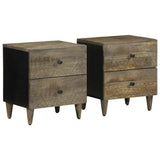 Bedside Cabinets 2 pcs Light Grey 40x33x46 cm Solid Wood Mango 4017791