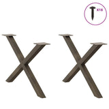 Coffee Table Legs X-Shaped 2 pcs Natural Steel 70x cm Steel 4012907