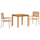 Garden Dining Set 3 pcs Beige Solid Acacia Wood 3365513