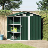 Garden Shed with Rack Green 205x130x183 cm Iron 47104