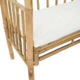 Garden Arch with Bench Cream White 115 x 50 x 205 cm Bamboo 42028057