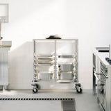 Tray Trolley with 12 GN Containers 75x55x87 cm Stainless Steel 4108074