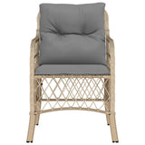 Garden Chairs with Cushions 2 pcs Mix Beige Poly Rattan 365157