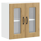 Kitchen Wall Cabinet with Glass Door Kalmar Artisan Oak Engineered Wood 853676