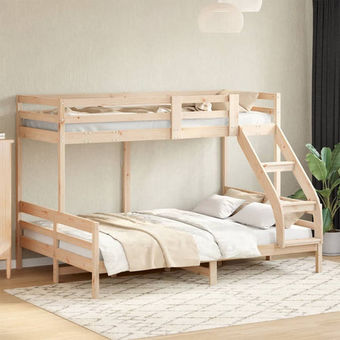 ZNTS Bunk Bed without Mattress 90x200/140x200 cm Solid Wood 3207189