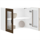 Kitchen Wall Cabinet with Glass Door Lucca Smoked Oak Engineered Wood 853852
