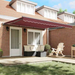 Retractable Awning Manual Burgundy Red 400x300 cm Fabric 3330521