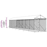 Outdoor Dog Kennel with Roof Silver 2x14x2.5 m Galvanised Steel 3190485