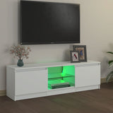 ZNTS TV Cabinet with LED Lights White 120x30x35.5 cm 804283