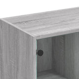 Bookcase with Doors Grey Sonoma 136x37x109 cm Engineered Wood 3206515