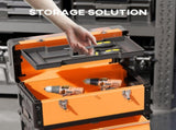 3-in-1 Stackable Rolling Tool Box - Orange T3398P376746