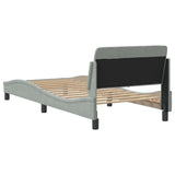 Bed Frame "Dover" Light Grey 90x190 cm Single Velvet 373320