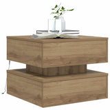 Coffee Table with LED Lights Artisian Oak 50x50x40 cm 857717