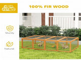Wooden Rabbit Hutch Cage 6ft with Wire Mesh, Openable Roof, Play Space for Outdoor, Natural Wood T3398P350030