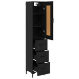 Highboard Black Oak 34.5 x 34 x 180 cm Engineered Wood 3416061