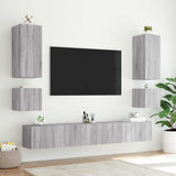 TV Wall Cabinet with LED Lights Grey Sonoma 100x35x31 cm 837300