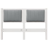 Upholstered Headboard White 120 cm Solid Pine Wood 879078