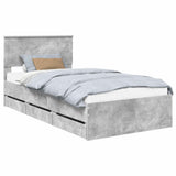 Bed Frame with Drawer Concrete Grey 100 x 200 cm Engineer Wood 3410738