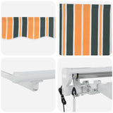 Electric Retractable Awning Green, Yellow and White 4.5 x 3.5 m 3421881