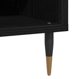 Record Cabinet Black Oak 85 x 38 x 48 cm Engineered Wood 862896