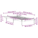 Bed Frame with Side Tables Natural 100 x 210 cm Solid Pine Wood 873223