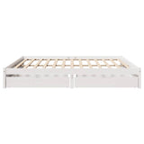 Bed Frame without Mattress White 200x200 cm Solid Wood Pine 3301671