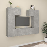 6 Piece TV Cabinet Set Concrete Grey Engineered Wood 3114457