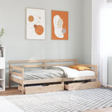 Daybed with Drawers without Mattress White 80x200 cm Solid Wood 3302064