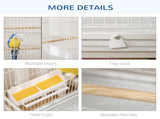 Large Bird Cage Budgie Cage for Finch Canaries Parakeet with Rolling Stand, Slide-out Tray, Storage T3398P347595