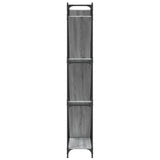 Bookcase Grey Sonoma 79x30x180 cm Engineered Wood and Metal 845434