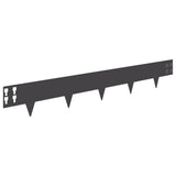 Lawn Edging 30 pcs 100 x 15 cm Steel Black 8008548