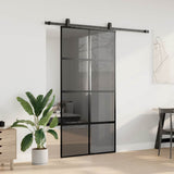 Sliding Door with Hardware Set Black 102.5x205 cm Tempered Glass 3375897
