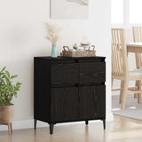 Sideboard Black Oak 60 x 35 x 70 cm Engineered Wood and Iron 881220