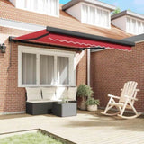 Retractable Awning Red 350 x 250 cm Fabric and Metal 3330443