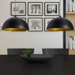 ZNTS Ceiling Lamp 2 pcs Height-adjustable Semi-spherical Black 241113