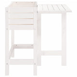 Garden Planter with Folding Tabletop White Solid Wood Pine 825122