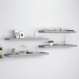 Floating Wall Shelves 4 pcs Grey 90x23.5x3.8 cm MDF 323861