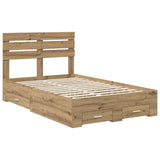Bed Frame with Drawer with Headboard Manual Engineered Wood 3411674