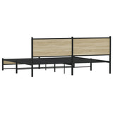 Metal Bed Frame without Mattress Sonoma Oak 193x203 cm 3301397