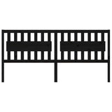 Bed Headboard Black 205.5x4x100 cm Solid Wood Pine 818594