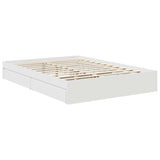 Storage Bed with Headboard White 140 x 190 cm Engineered Wood 3413096