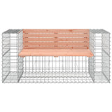 Garden Bench Gabion Design 143x71x65.5 cm Solid Wood Douglas 834378