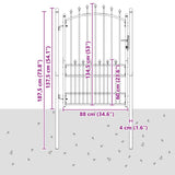 Fence Gate with Lock Green 100 x 175 cm Powder-coated steel 146396