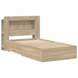 Bed Frame with Storage Sonoma Oak 80 x 200 cm Engineered Wood 3433812