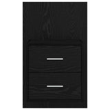 Wall-mounted Bedside Cabinet with Drawer 2 pcs Black Oak 880488