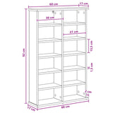 CD Cabinet Old Wood 60 x 17 x 92 cm Engineered Wood 8012742