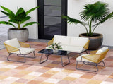 Four-Piece Rattan Strong Panel Outdoor Sofa Set - Natural T3398P325284