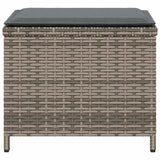 Garden Stools with Cushions 4 pcs Grey 41x41x36 cm Poly Rattan 365043