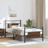 Bed Frame without Mattress Brown Oak 90x190 cm Single Engineered Wood 4106851